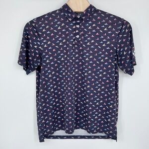 Straight‎ Down Polo Shirt Large Navy Blue Dog Surf Golf Ridgemoor Country Club
